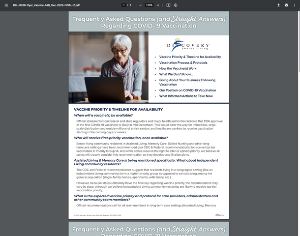 Discovery Senior Living COVID-19 FAQs by Discovery Senior Living