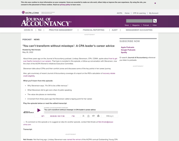 ‘You can’t transform without missteps’: A CPA leader’s career advice by Association of International Certified Professional Accountants
