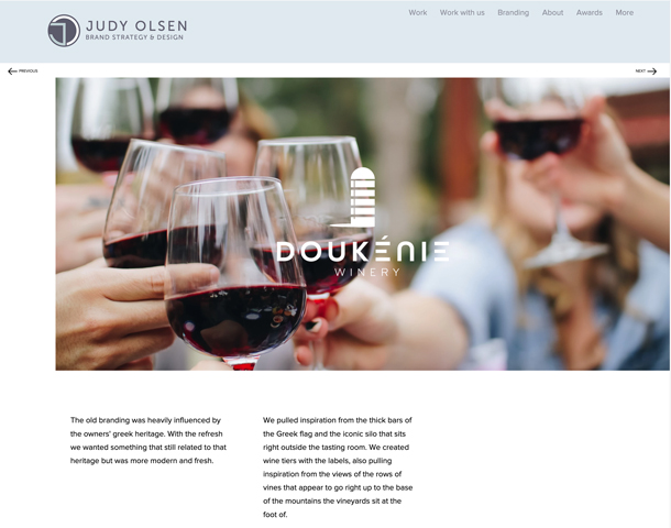 Doukenie Winery Brand Refresh by Judy Olsen Design