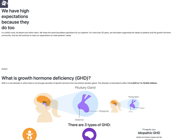 "Dream Big for GHD" Unbranded Website by Sound Healthcare Communications