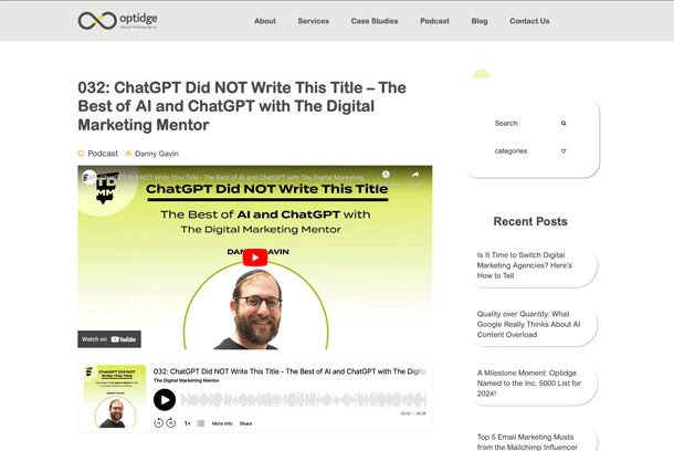 ChatGPT Did NOT Write This Title – The Best of AI and ChatGPT with The Digital Marketing Mentor by Optidge