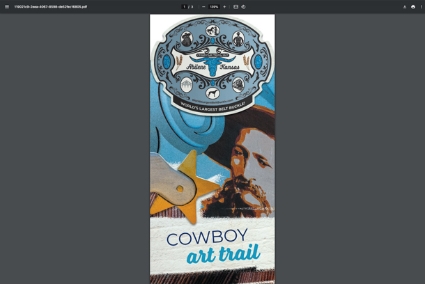 Cowboy Art Trail Tourism Rack Card by New Boston Creative Group, LLC
