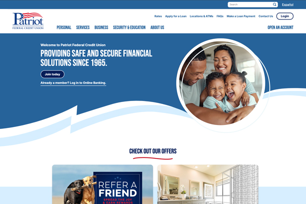 Patriot Federal Credit Union Website Redesign by PixelSpoke