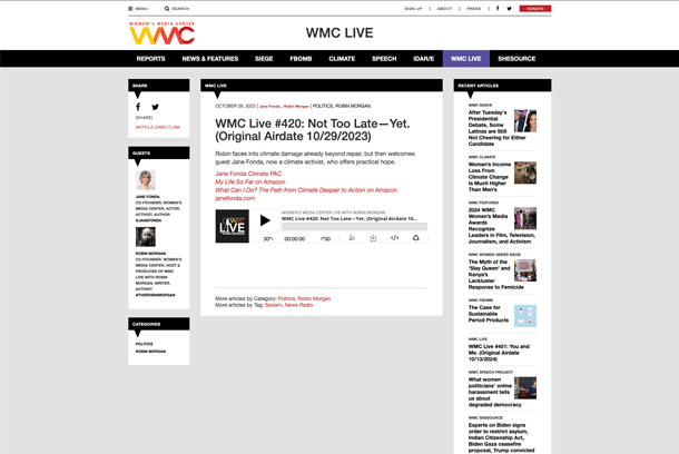 Women's Media Center Live with Robin Morgan