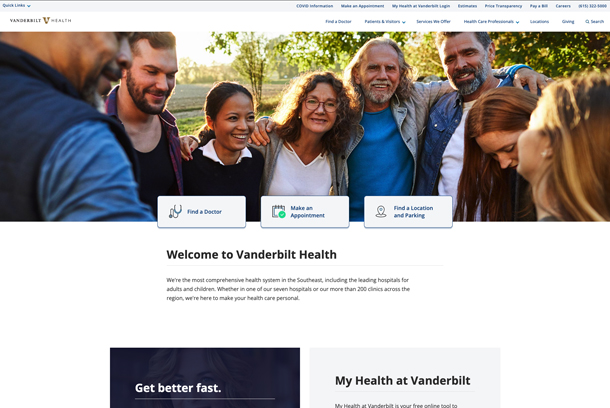 Vanderbilt Health Website by Modea