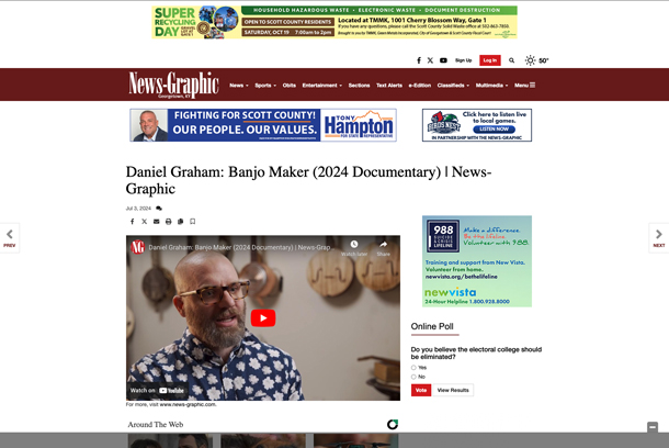 Daniel Graham: Banjo Maker by Georgetown News-Graphic
