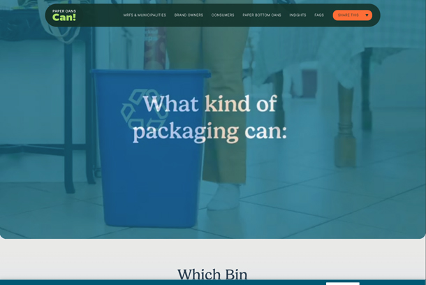 Paper Cans Can! Website by Cyberwoven