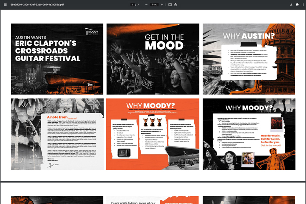 Moody Center Booking Deck by Medium Giant