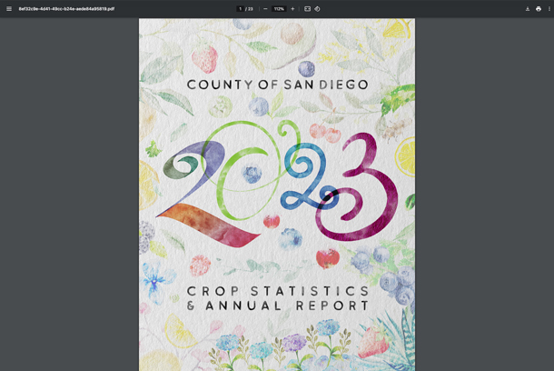 County of San Diego 2023 Crop Statistics & Annual Report by Freaner Creative