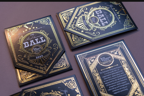 Galveston Railroad Museum Rail Baron's Ball Invitation by PHCP