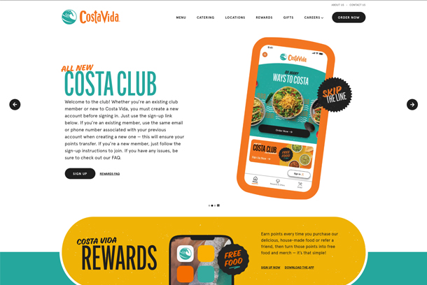 Costa Vida Website by Workhorse