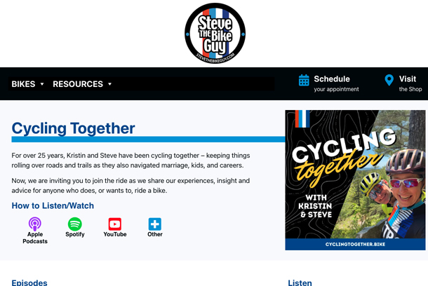 Cycling Together with Kristin & Steve by Sundin Marketing