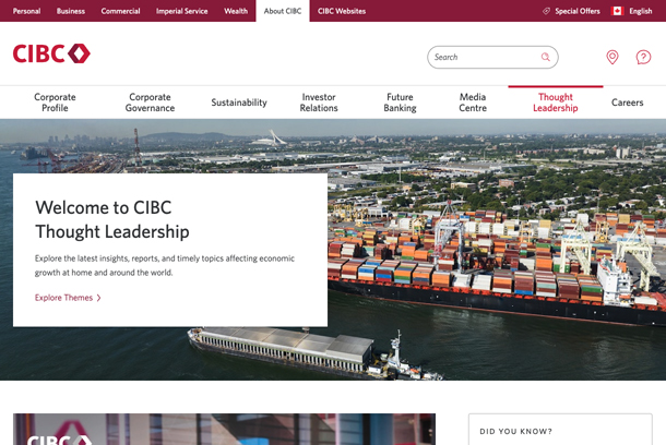 CIBC Thought Leadership Portal by Dog and Pony Studios