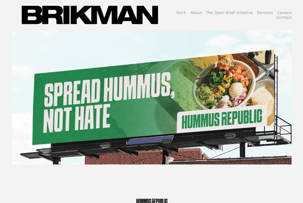 Spread Hummus, Not Hate by BRIKMAN advertising