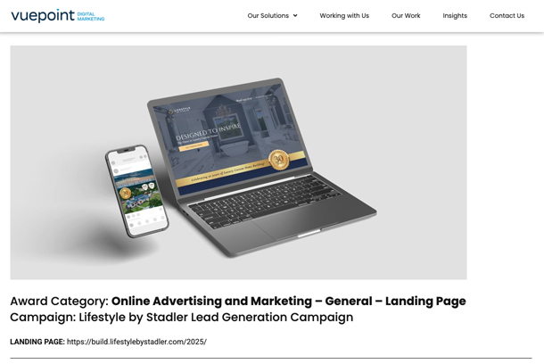Lifestyle by Stadler Lead Generation Landing Page by Vuepoint Agency