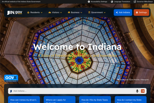 "Ask Indiana" - AI Resident Assistant by Tyler Technologies