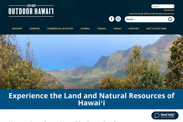Explore Outdoor Hawaii Website by Tyler Technologies
