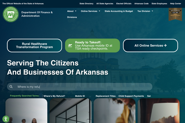 Arkansas Department of Finance and Administration Website by Tyler Technologies