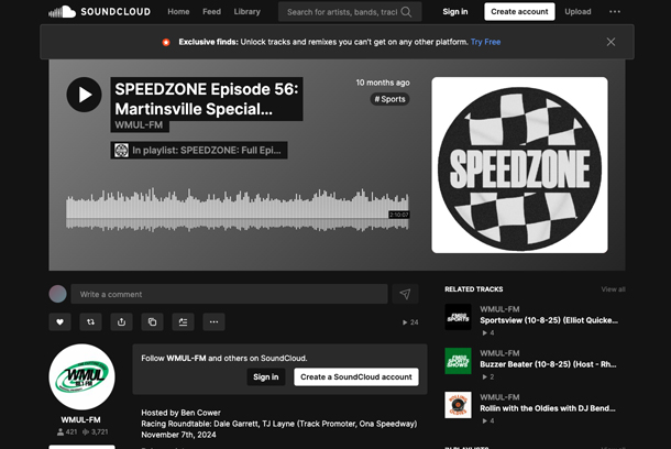 Speedzone: Episode 56: Martinsville Special by WMUL-FM