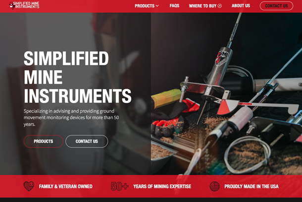 Simplified Mine Instruments Website by Olds Creative Agency