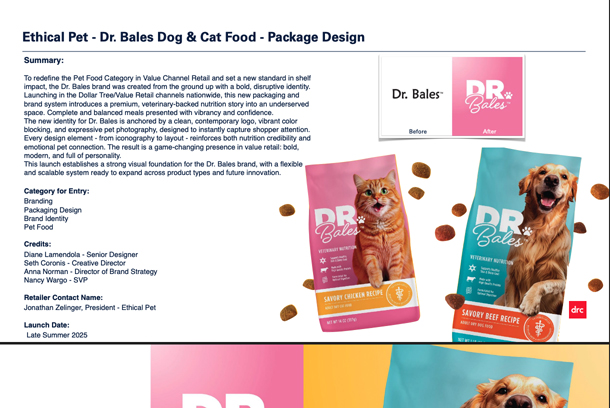 Dr. Bales Dog & Cat Food Brand Creation & Package Design by Design Resource Center (DRC)