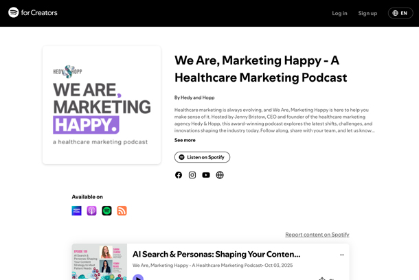 We Are, Marketing Happy - A Healthcare Marketing Podcast by Hedy & Hopp