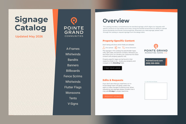 Pointe Grand Communities 2026 Signage Catalog by Hillpointe