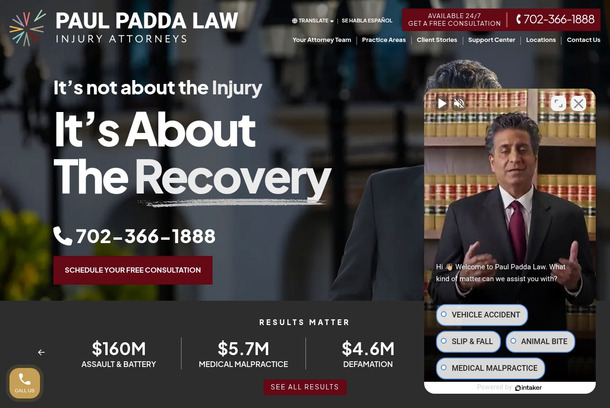 Paul Padda Law by PaperStreet Web Design