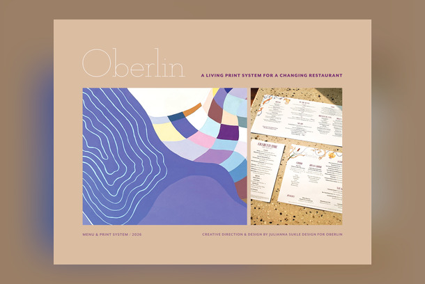 Oberlin: A Living Print System for a Changing Restaurant by Julianna Sukle Design