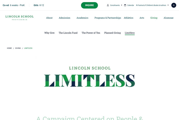 Lincoln School Fundraising Campaign Design by Giant Shoulders LLC