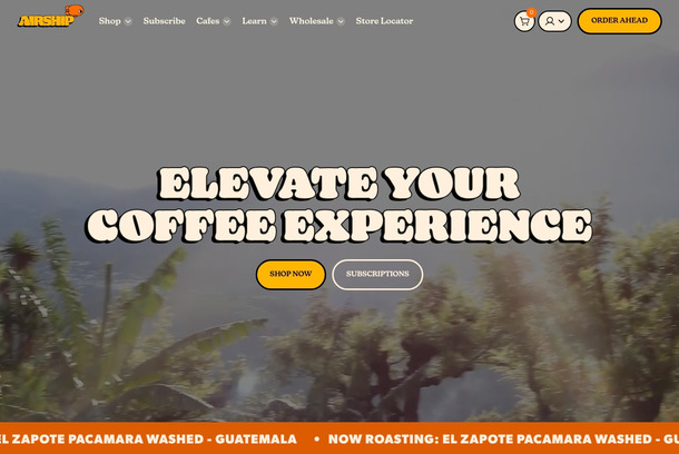 Airship Coffee Website by The Revival Agency