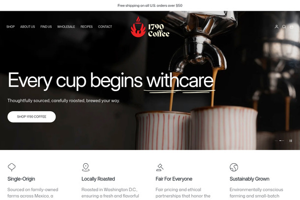 1790 Mexican Coffee Web Design by MAVRK Studio
